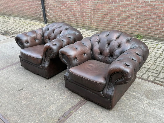 Image 1 of Twee Chesterfield fauteuils Westminster