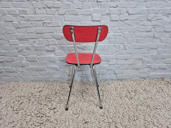 Set di 4 Sedie da Cucina di Design Vintage di Brabantia, Formica Striata Rossa, Paesi Bassi, anni '60 (photo 7 of 8)