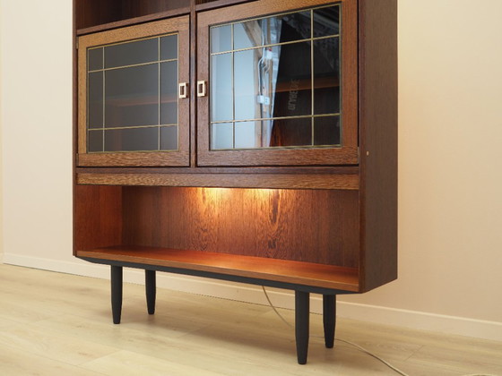 Vetrina danese in rovere con illuminazione e ripiani regolabili, anni '60 – Vetrine, Legno (photo 11 of 18)