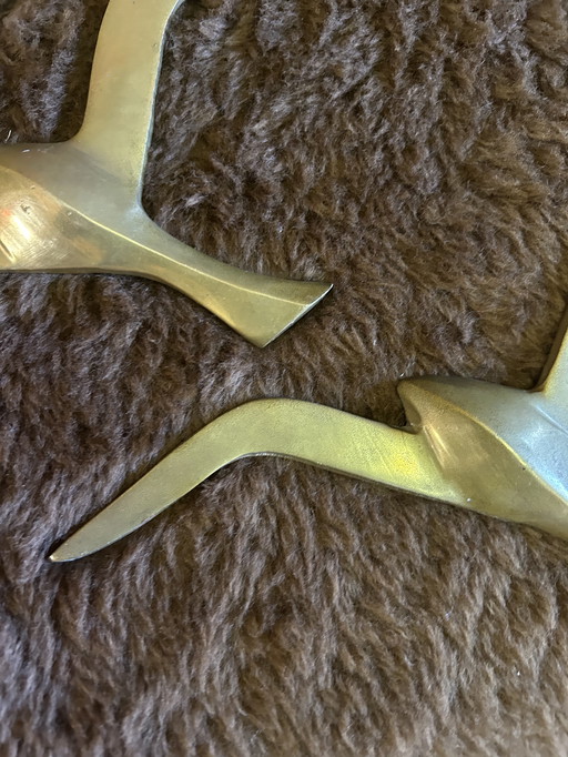2 copper/brass wall birds