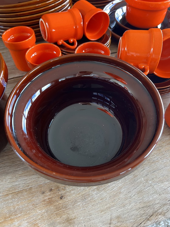 Triangle Houses Orange/Brown Dinnerware – Driehoek Huizen, Crockery, Ceramic (photo 11 of 14)