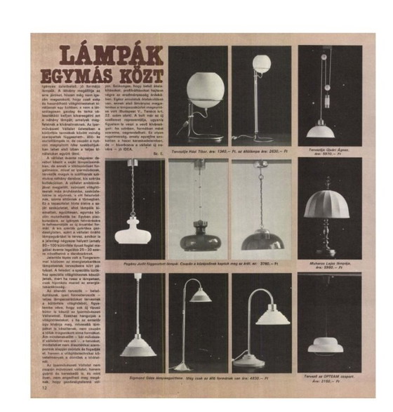 Image 1 of Modernist bauhaus glass ball floor lamp. Designer: Házi Tibor