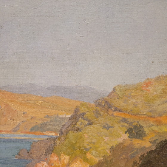 Image 1 of Óleo Sobre Cartón “Vista De La Costa De Villefranche”, Rene Charles Edmond His, 1903 – Francia