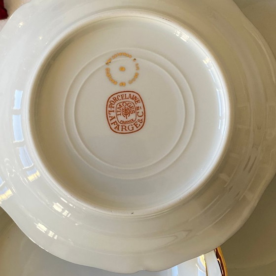 Image 1 of Dessert service with 12 small bowls and a salad bowl, antique Limoges porcelain, Lafarge & Cie