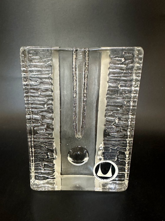 Image 1 of Walther Glass Solifleur Block Vase Op Art
