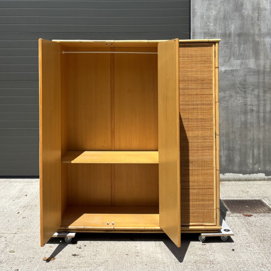 Image 1 of Armoire Dal Vera en bambou et rotin – Italie, années 1970