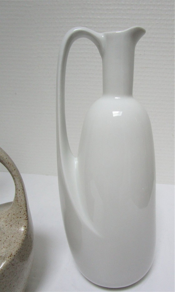 Image 1 of three soliflore vases stoneware ceramic vintage porcelain