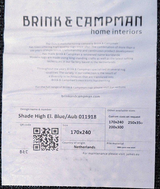 Image 1 of Alfombra Brink & Campman
Shade High Electric
Azul/Berenjena |
170 x 240 cm
|