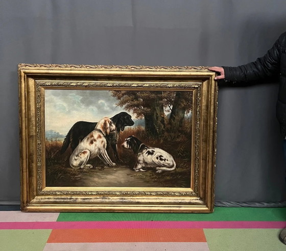 Tableau "Dogs in the Hunt" Henri Schouten ( ) – Paintings & Drawings, Wood, Canvas (photo 8 of 8)