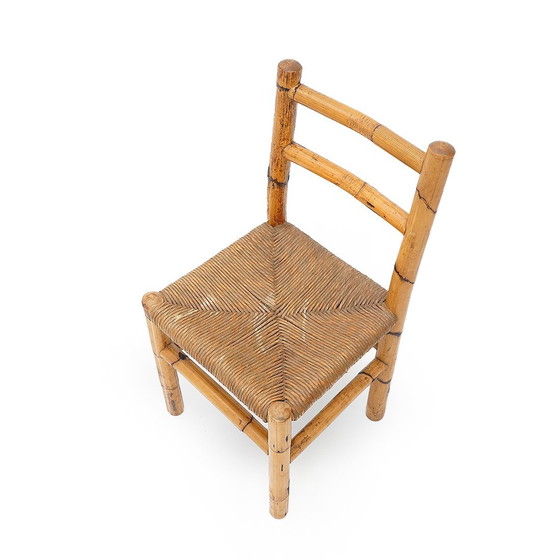 Image 1 of 4 sillas de ratán y paja tejida, años 60