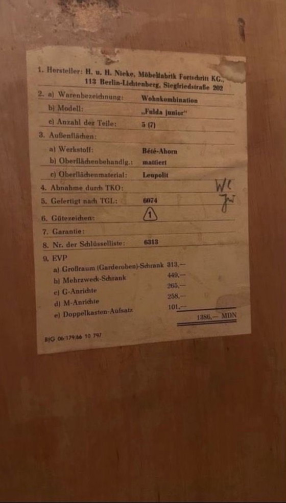 Image 1 of Credenza/vetrina della Germania dell'Est, anni '60 – Modernismo vintage di metà secolo della Germania dell'Est