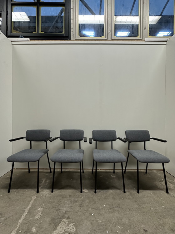 Image 1 of 4 black Gispen chairs 1235/1236