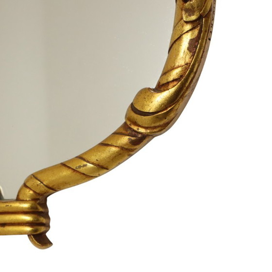 Image 1 of Espejo clásico con detalles dorados en pan de oro de 45 cm.