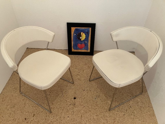 Deux chaises originales Calligaris New York ! Chaises design italiennes ! Blanches ! (photo 5 of 8)