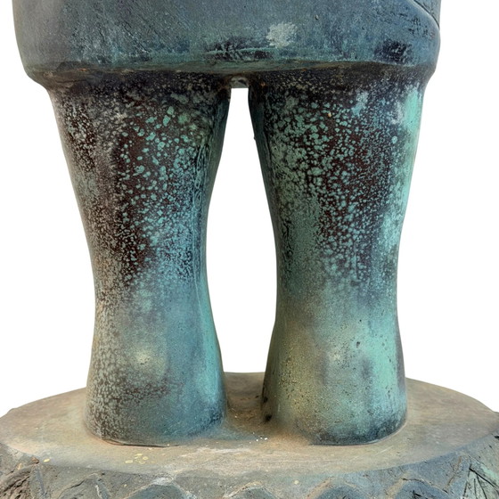 Monumental Thai Bronze Buddha – Sukhothai Style – Dated 1961 – 190 cm – Sculpture (photo 16 of 20)