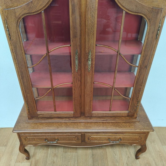 Image 1 of Vintage Queen Ann kast vitrinekast buffetkast servieskast