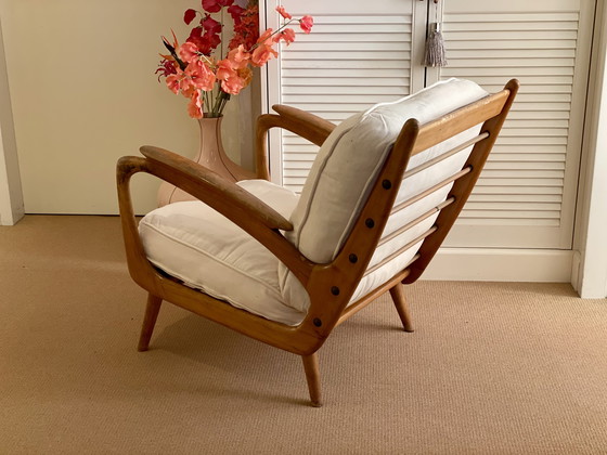 Image 1 of Vintage Mid Century De Ster Gelderland Design Fauteuil Teak