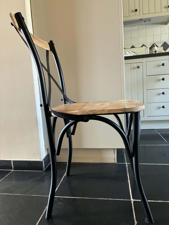 6x kruisstoelen – VidaXL, Eetkamerstoelen, Metaal, Hout (photo 4 of 5)