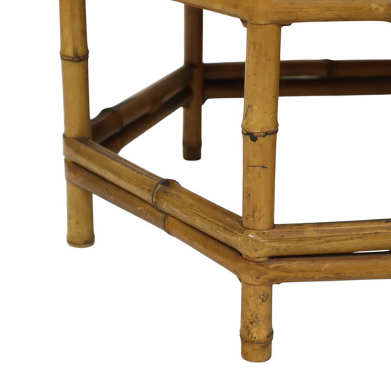 Image 1 of Bamboo and Rattan Side Tables Plant Tables Boho