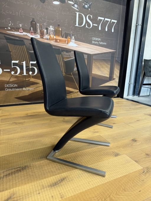 2 Rolf Benz 7800 Dining Chairs Blue Leather – eetkamerstoelen (photo 2 of 6)