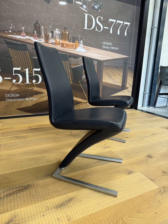 2 sedie da pranzo Rolf Benz 7800 in pelle blu – Leather (photo 2 of 6)