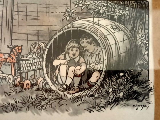 Image 1 of Vintage Ot en sien prenten setje babykamer, kinderkamer, wanddecoratie 