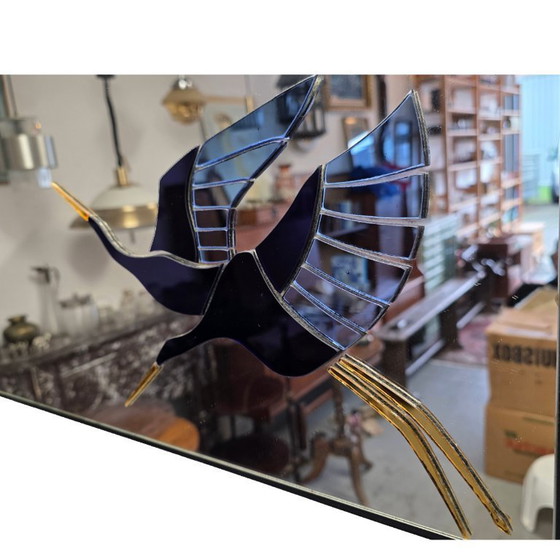 Image 1 of Specchio dal design vintage con uccelli