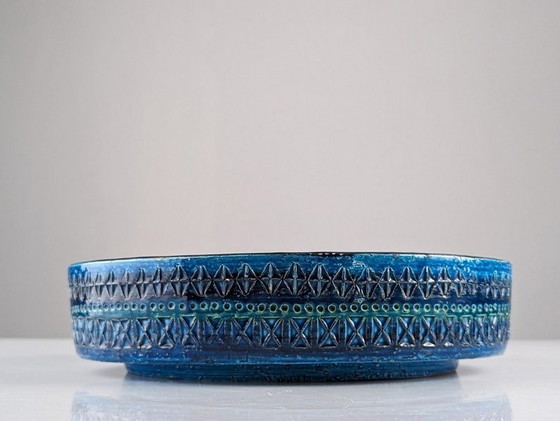 Image 1 of Giant Blue Ceramic Ashtray By Aldo Londi For Bitossi