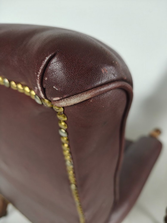 Pair of Antique Library Chairs - Original William Morris & Co Edinburgh Stamped Armchairs – Leather (photo 7 of 18)