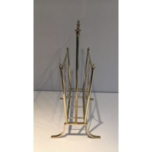 Image 1 of Vintage Neoclassical brass magazine rack, 1940