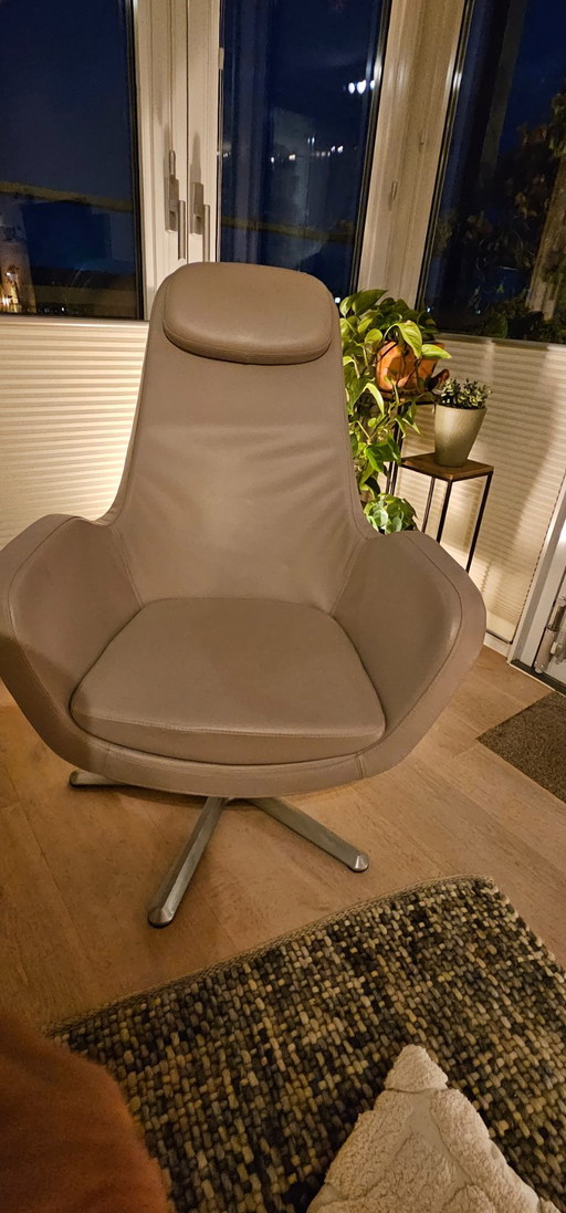 Sillón Giratorio IKEA Karlstad Vintage de Cuero Personalizado
