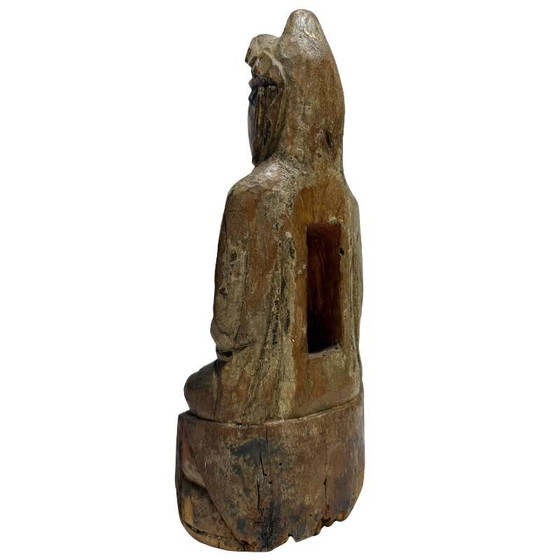 Antique wooden Kwanyin statue with ritual opening – Sculpture (photo 6 of 10)