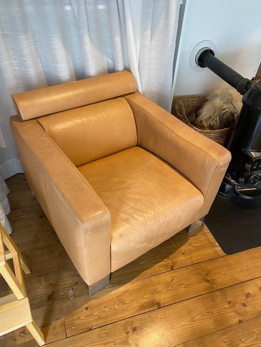 Vintage Calia Italia leren fauteuil