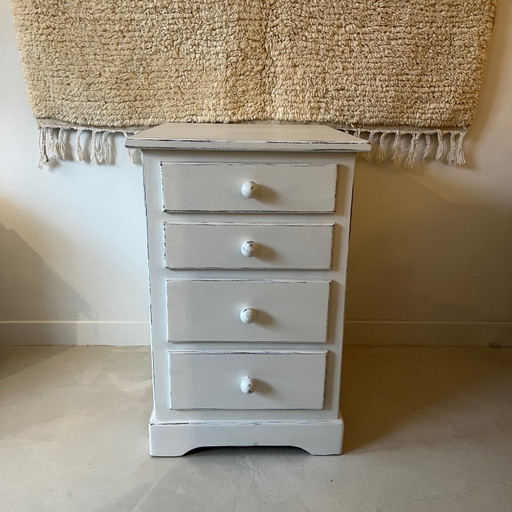 Commode Patinée Blanche