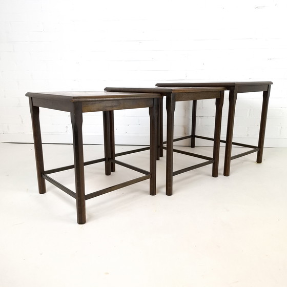 Image 1 of Vintage mimiset Deens design hout met sunburst tegel