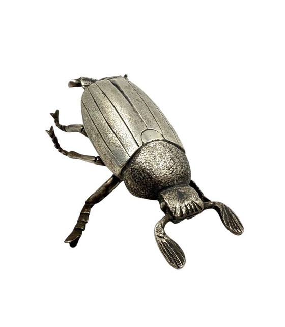 Image 1 of Cendrier/boîte en argent en forme d'insecte, France années 1950