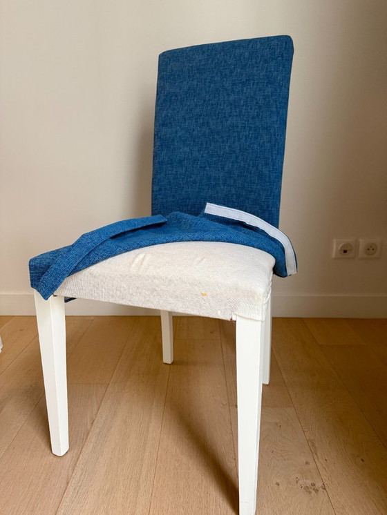 Image 1 of Set of 4 Calligaris chairs with Designers Guild covers – excellent condition