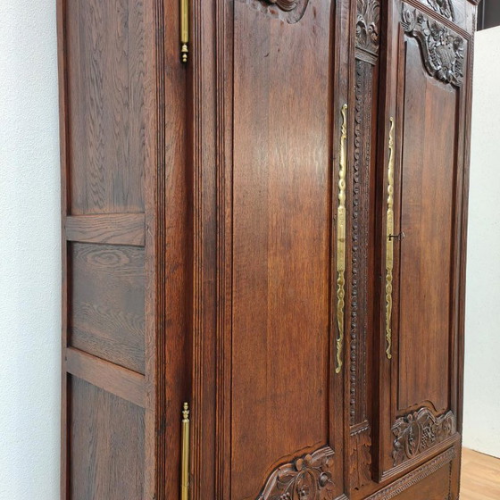 Antique cabinet, bridal cabinet, wardrobe, wall cabinet, display cabinet, Wood, Brass, Brown, Vintage (photo 9 of 12)