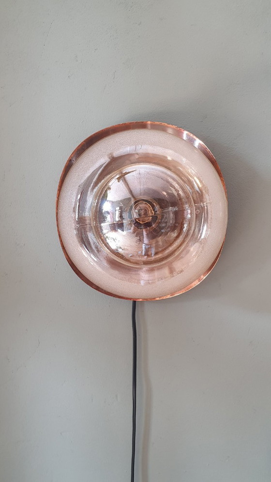 Image 1 of Lampada da parete vintage in rame e vetro - Jugoslavia - Metà secolo
