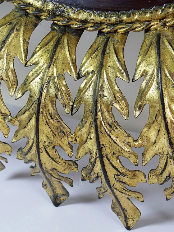 Large Italian sunburst wall mirror in gilded metal, 1960s-70s. – Vintage, Cork (photo 9 of 16)
