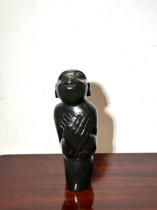 Escultura abstracta africana en "esteatita" – beeldhouwkunst (photo 2 of 4)