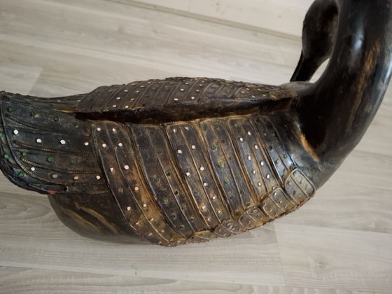 Originele Indiase houten eend, Decoratieve objecten, Zwart (foto 4 van 5)