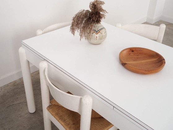 Image 1 of White extendable table, Italian design, 1980s, made in Italy