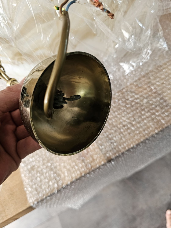 Image 1 of Lampada a sospensione MCM con grande paralume in vetro di Murano