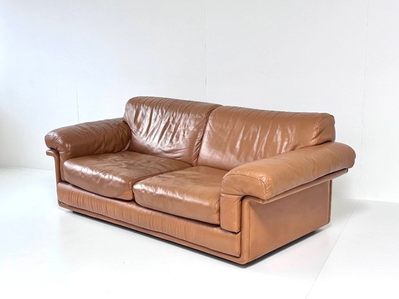 Tweezitsbank van bruin leer, de Sede, 2 zitsbanken, Vintage (foto 11 van 15)
