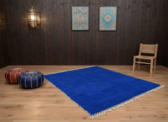 Handgefertigter blauer Berber-Wollteppich 200cmx300cm – Teppiche & Läufer, Wool (photo 3 of 7)