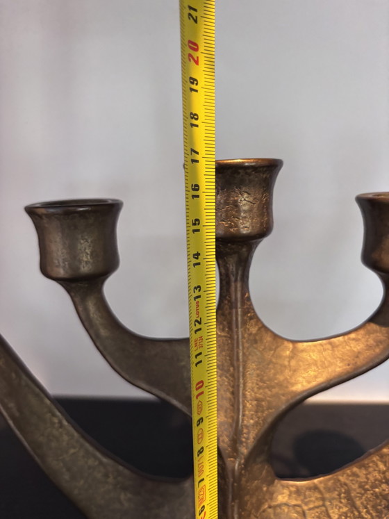 Image 1 of Vintage 1960 Brutalistische Bronzen Kandelaar ,Horst Dalbeck