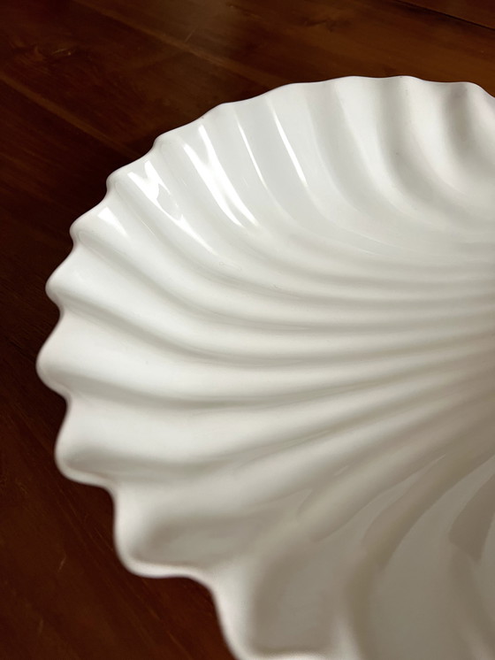 Image 1 of Large Shell Dish - White Porcelain - Width 31 cm
