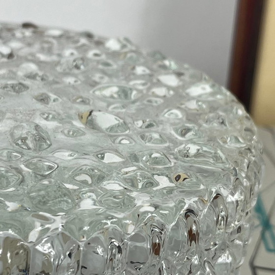 Small round diamond point glass vintage 1970 1980 wall light ceiling light (photo 5 of 9)