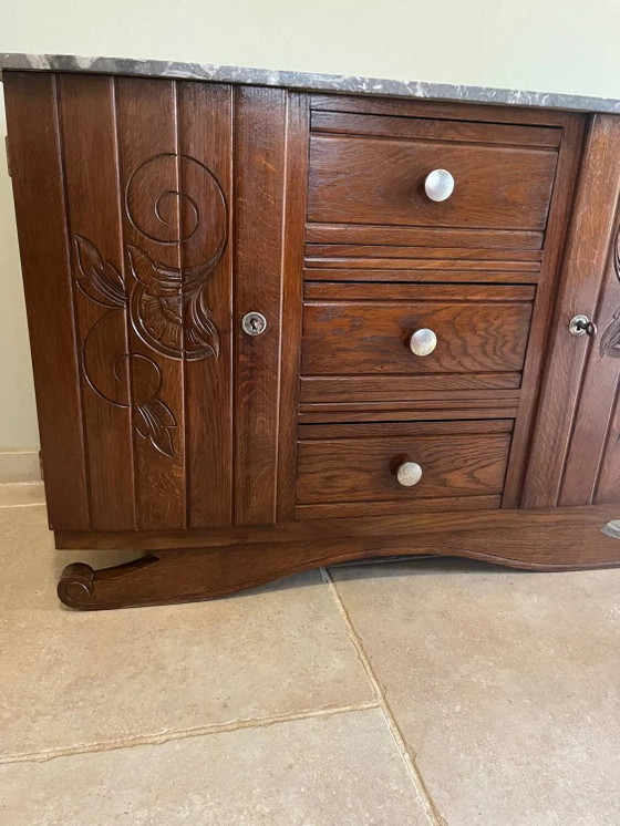 Art Deco low furniture – Sideboard, Marble, Wood (photo 2 of 21)